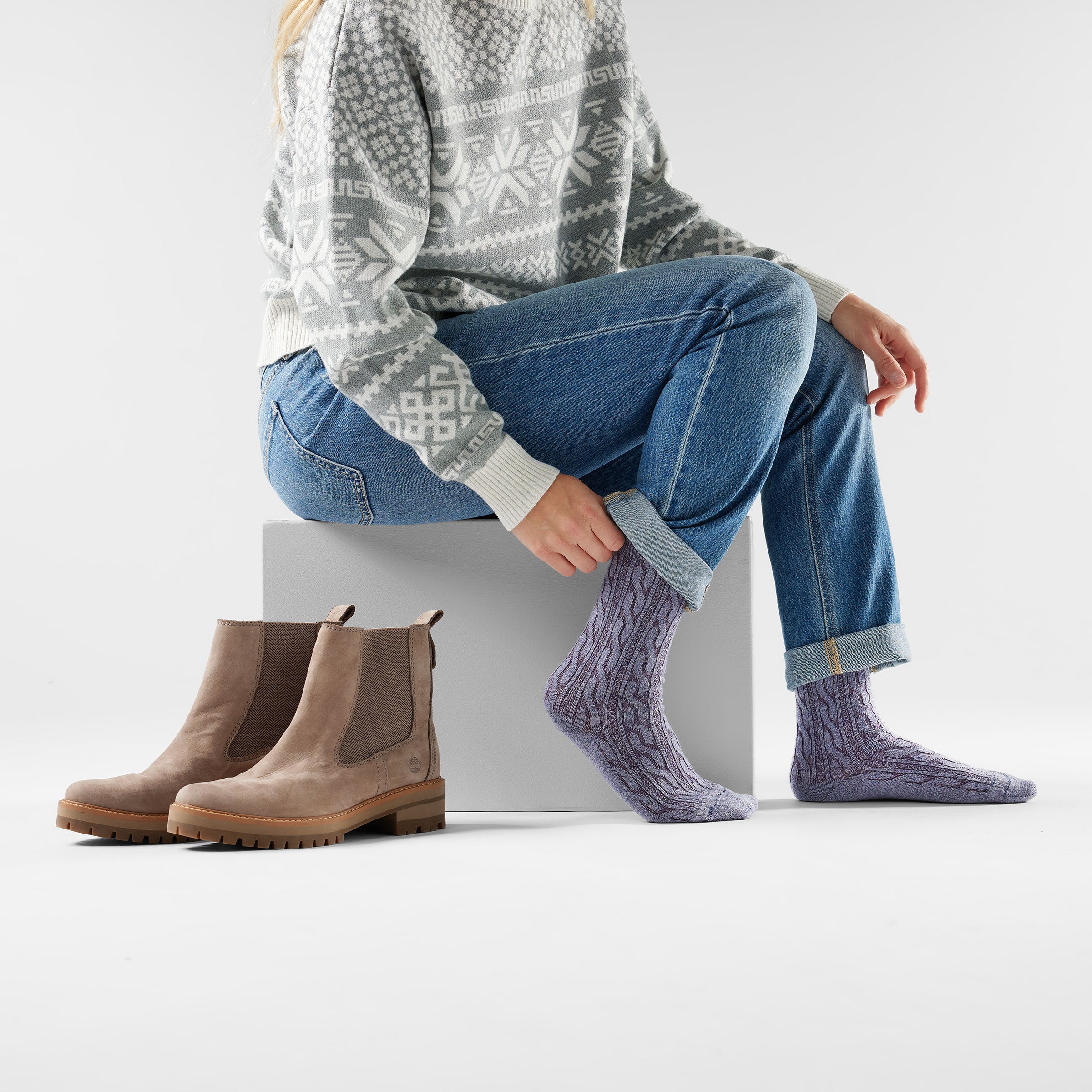 Women's Everyday Cable Crew Socks - Image 5