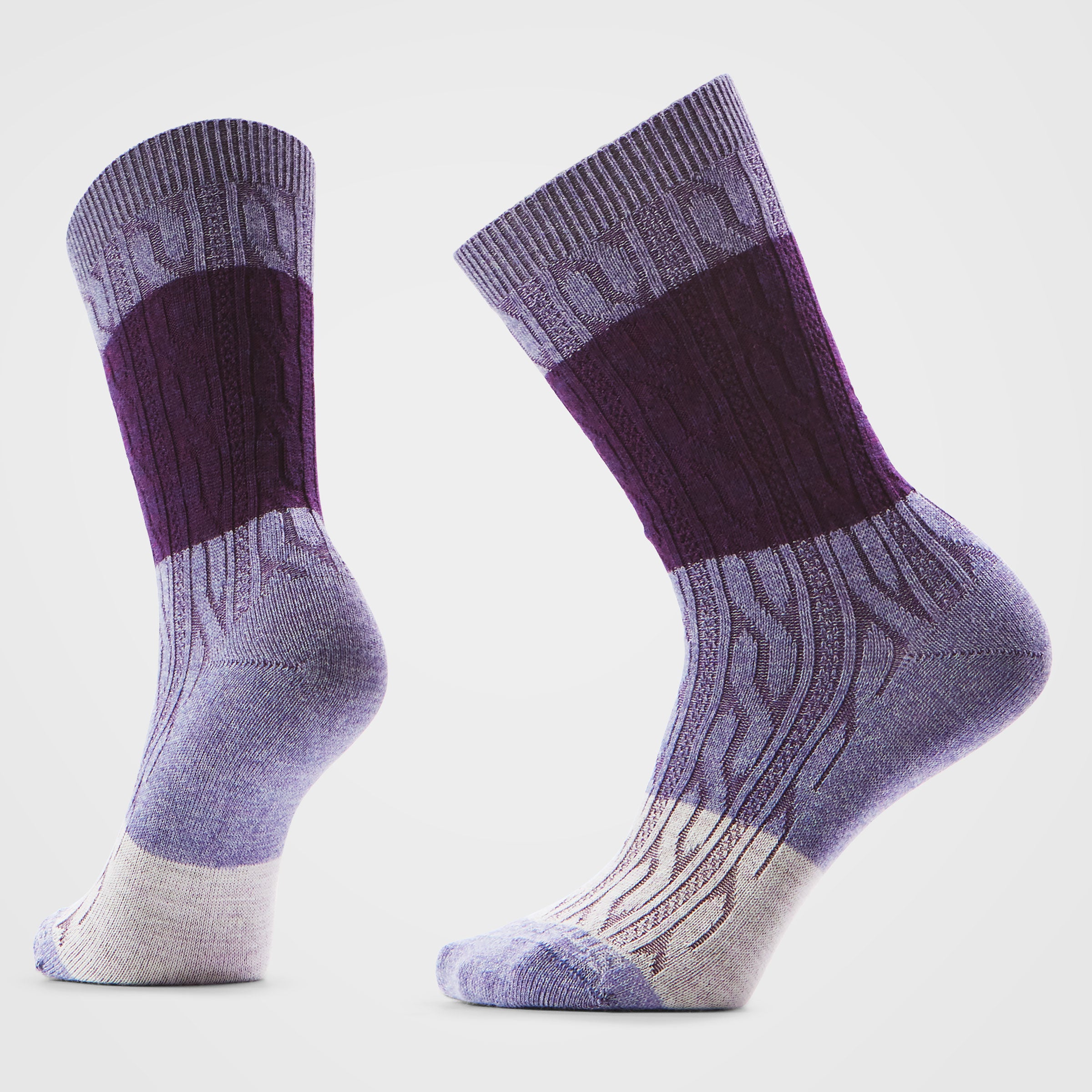 Women's Everyday Color Block Cable Crew Socks - Image 2