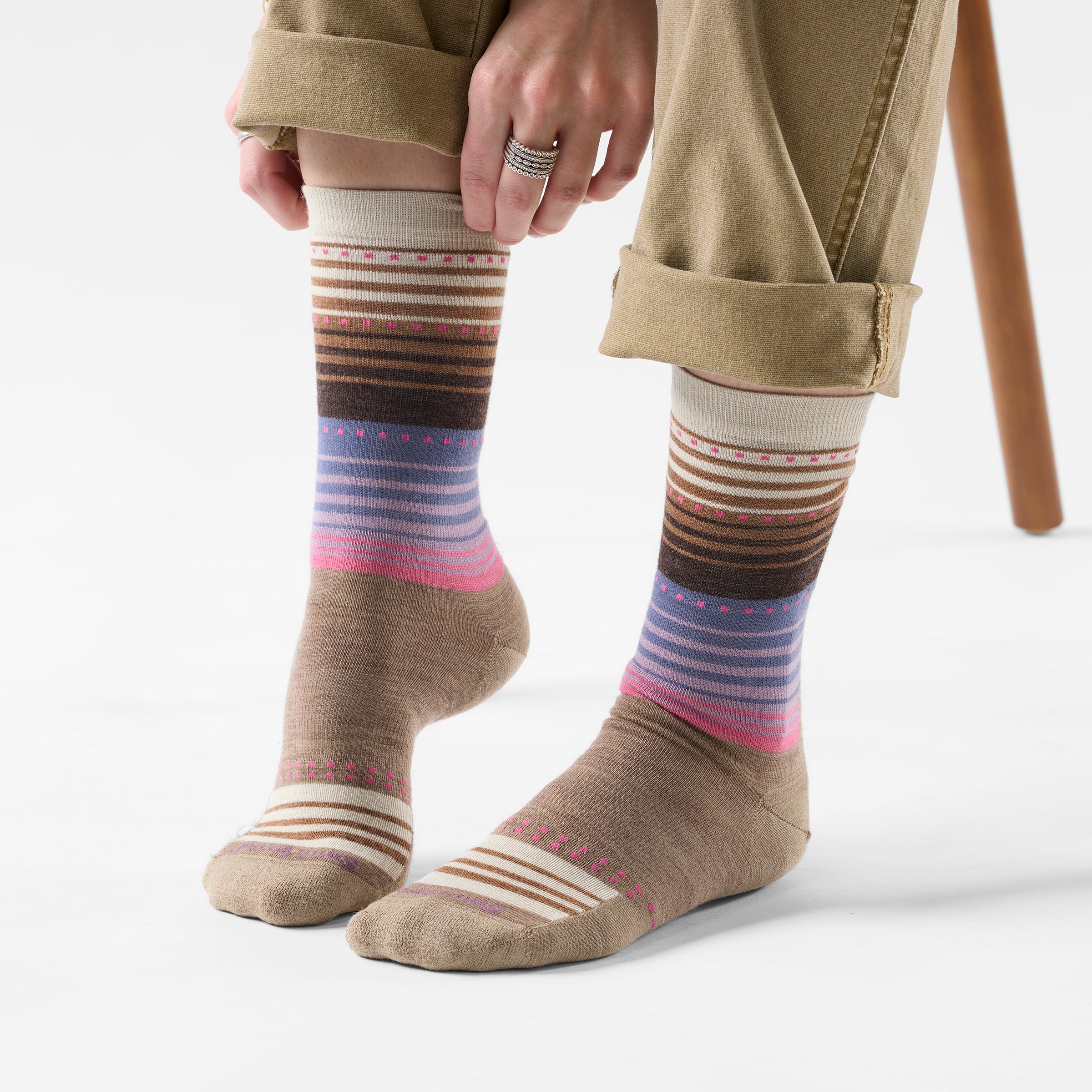 Women's Everyday Stitch Stripe Crew Socks - Image 2