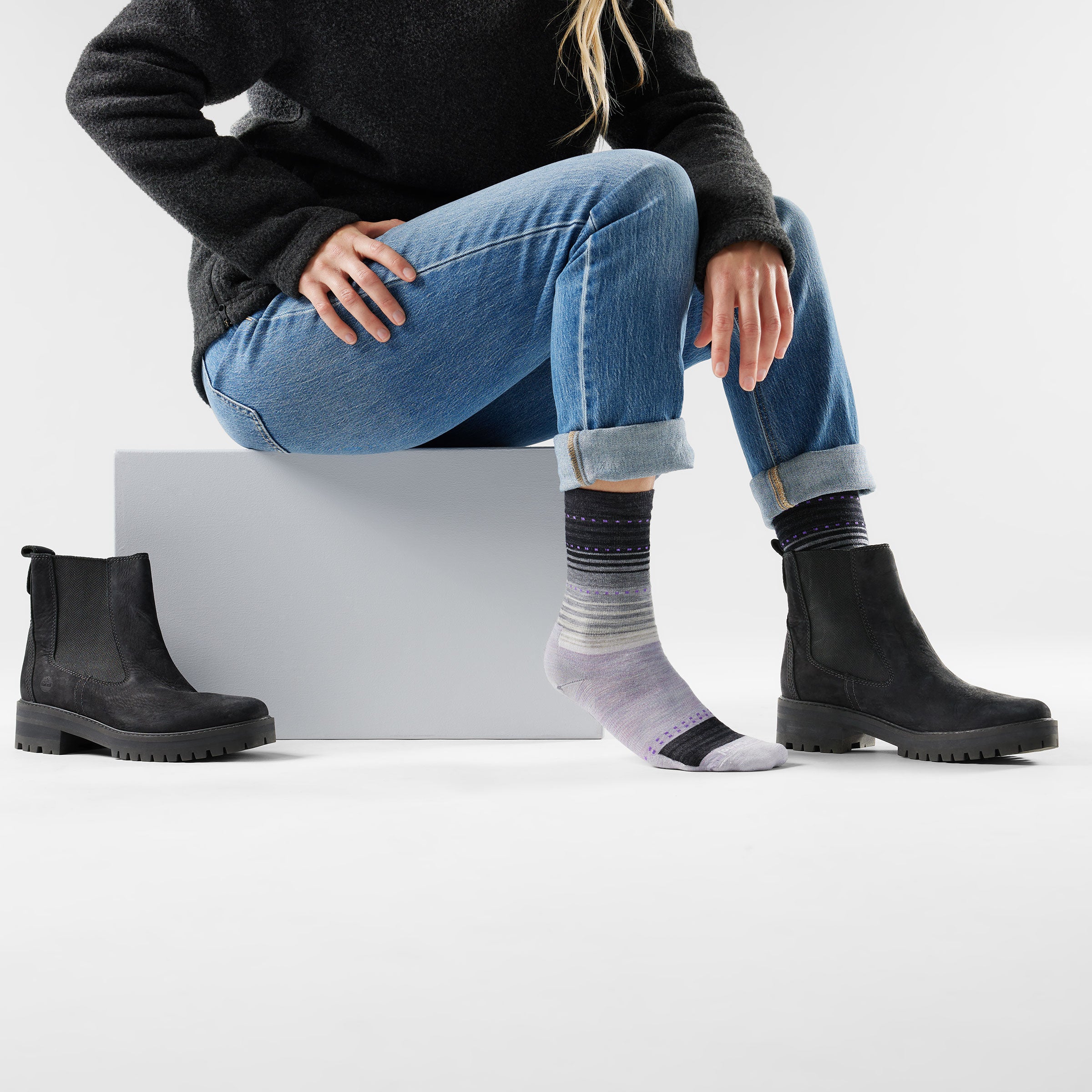 Women's Everyday Stitch Stripe Crew Socks - Image 9