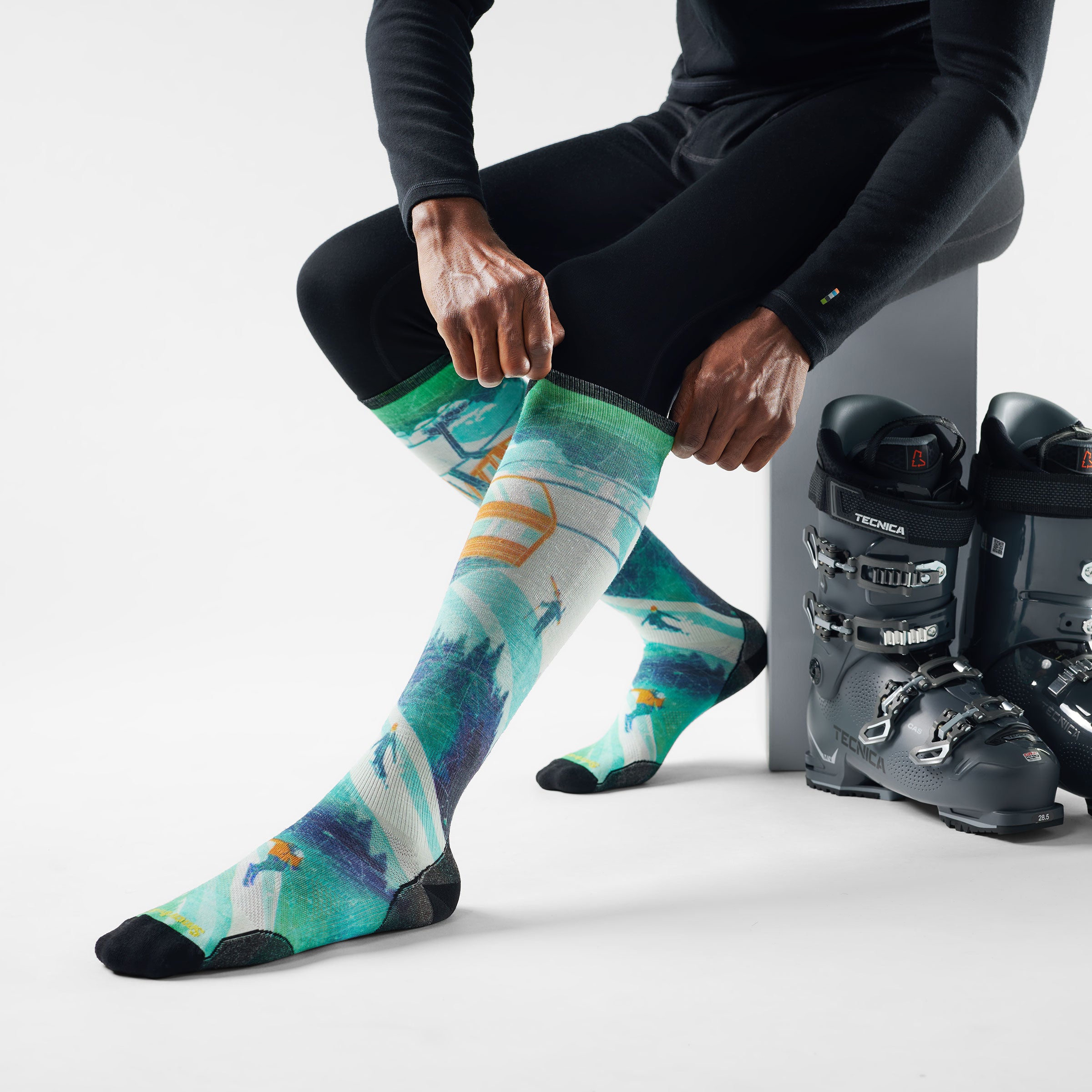 Ski Ski Day Print Over The Calf Socks - Image 2