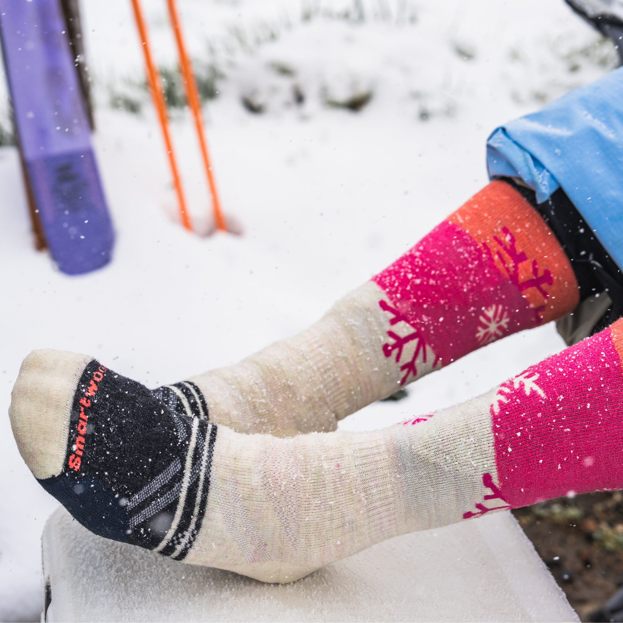 Women's Ski Snowpocalypse Pattern Over The Calf Socks - Image 9