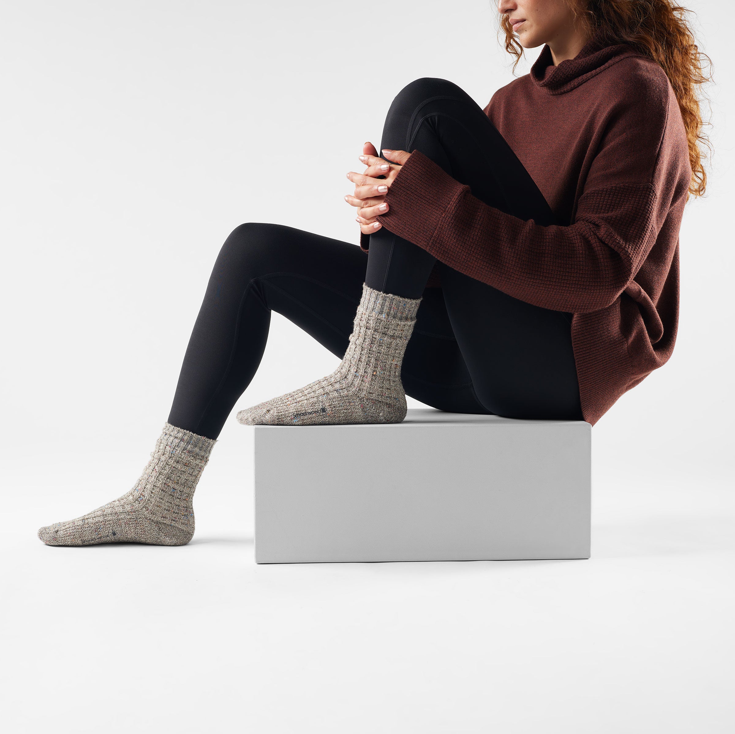 Women's Everyday Cozy Waffle Press Crew Socks - Image 7