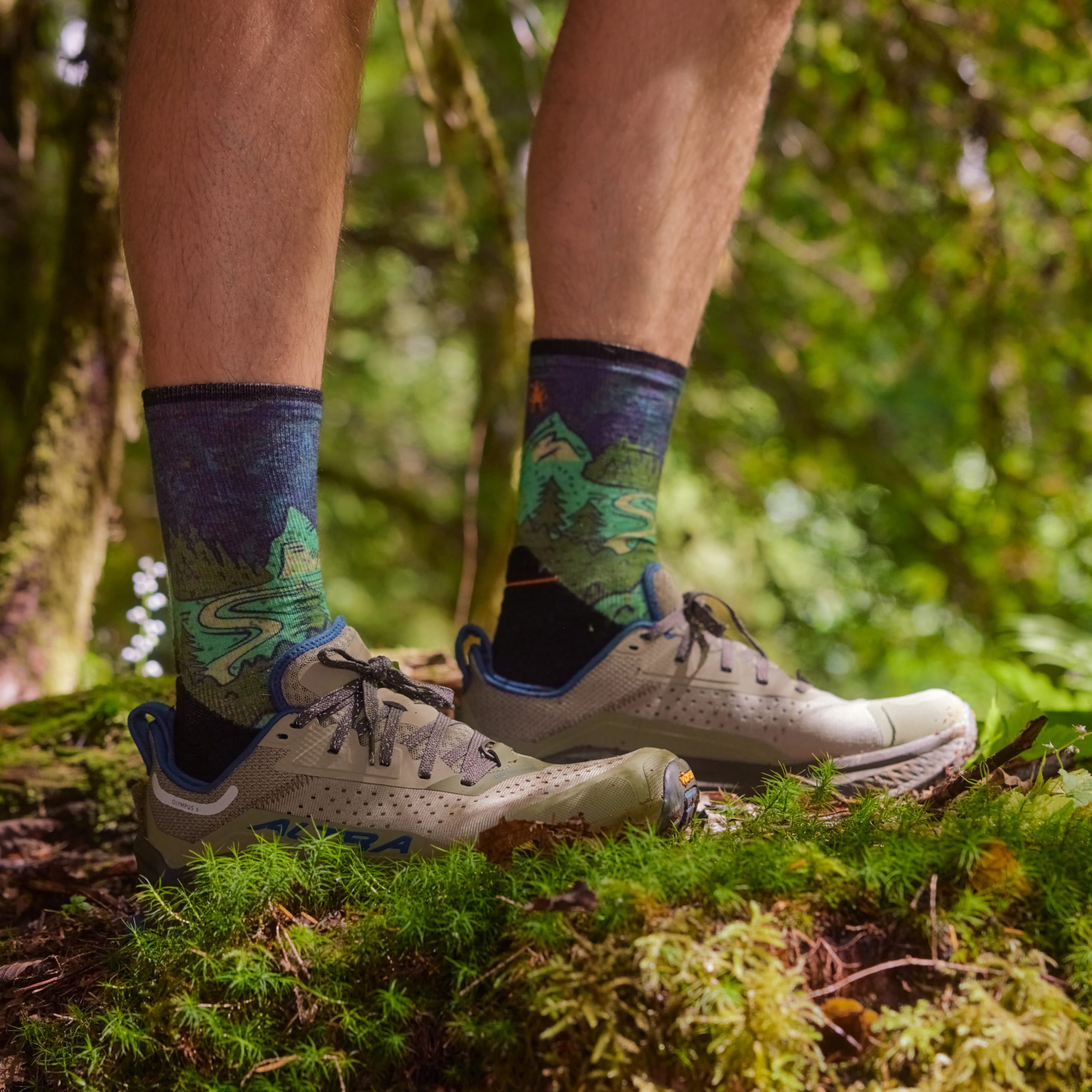 Trail Run Neature Print Crew Socks - Image 2