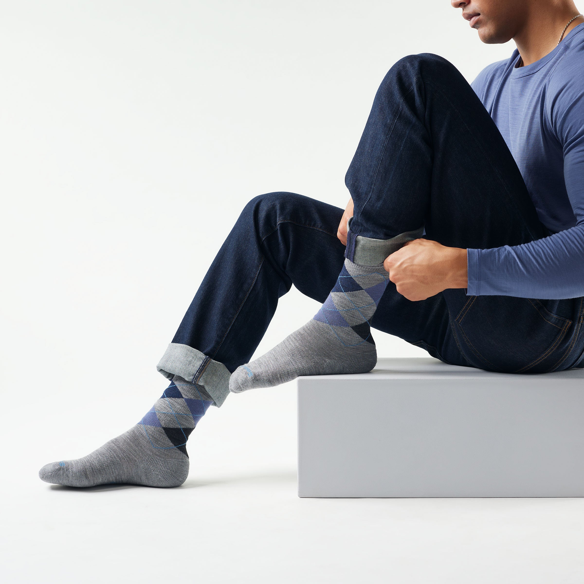 Everyday Diamond Jim Argyle Crew Socks - Image 2